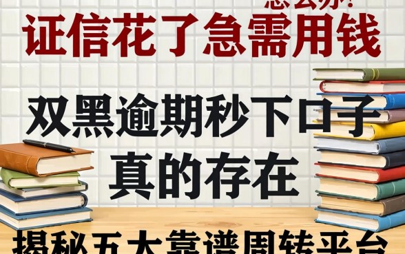 征信花了急需用钱怎么办？双黑逾期秒下口子真的存在吗？揭秘五大靠谱周转平台