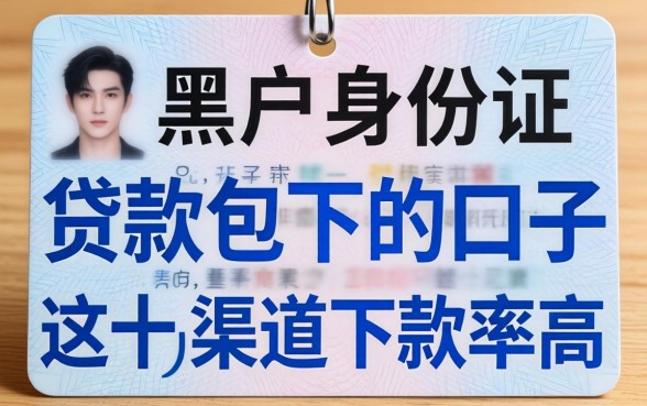 揭秘黑户身份证贷款包下的口子，这十个渠道下款率高