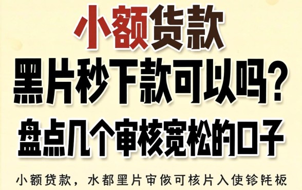 小额贷款黑户秒下款可以吗？盘点几个审核宽松的口子
