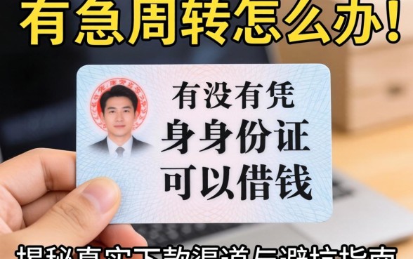 急需周转怎么办？有没有凭身份证可以借钱的？揭秘真实下款渠道与避坑指南