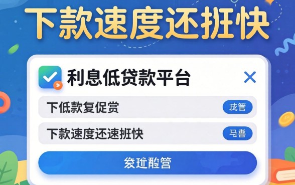 盘点几个利息比较低的贷款平台，下款速度还挺快