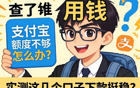 急用钱查了支付宝额度不够怎么办？实测这几个口子下款挺稳