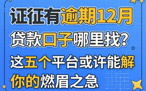 征信有逾期12月贷款口子哪里找？这五个平台或许能解你的燃眉之急