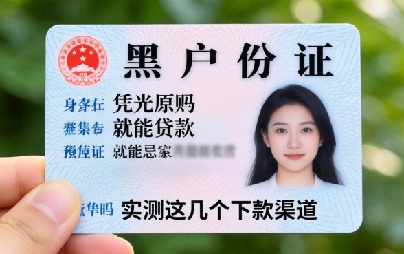 黑户光凭身份证原件就能贷款吗？实测这几个下款渠道