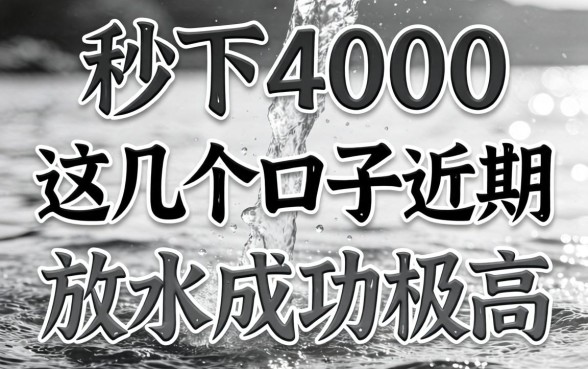 无视黑白 秒下4000，这几个口子近期放水成功率极高