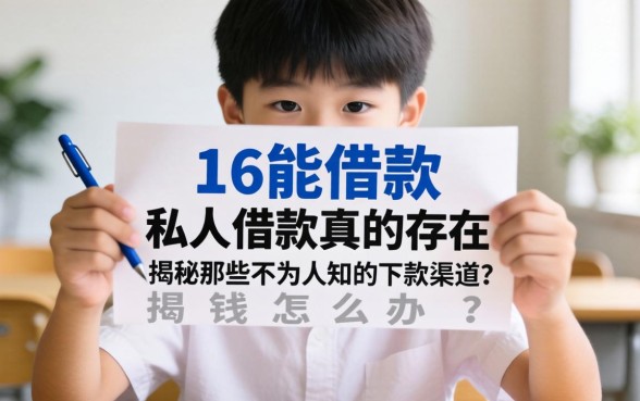 急需用钱怎么办？16岁能借款的私人借款真的存在吗？揭秘那些不为人知的下款渠道