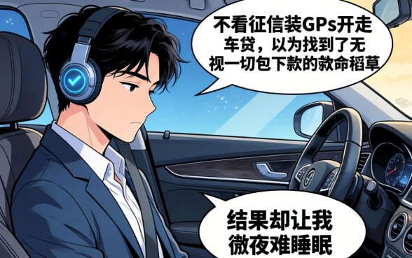 我试了那种不看征信装gps开走的车贷,以为找到了无视一切包下款的救命稻草,结果却让我彻夜难眠