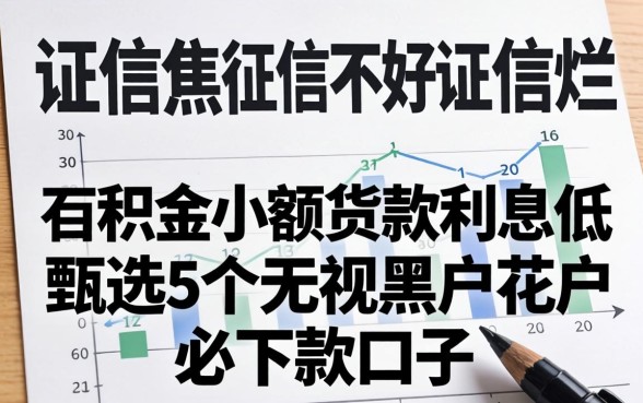 征信黑征信不好征信烂公积金小额贷款利息低，甄选5个无视黑户花户必下款口子