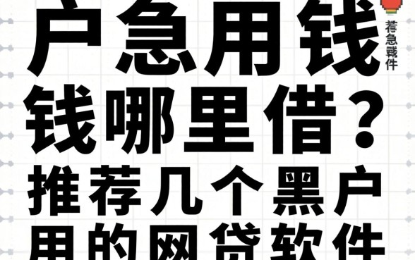 黑户急用钱哪里借？推荐几个黑户用的网贷软件