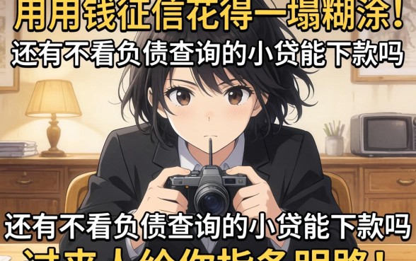 急用钱征信花得一塌糊涂，还有不看负债查询的小贷能下款吗？过来人给你指条明路！