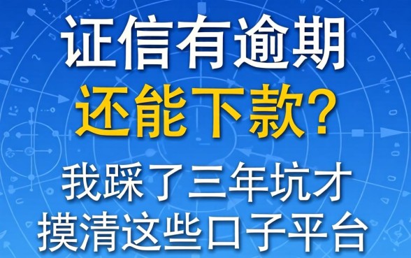征信有逾期还能下款？我踩了三年坑才摸清这些口子平台