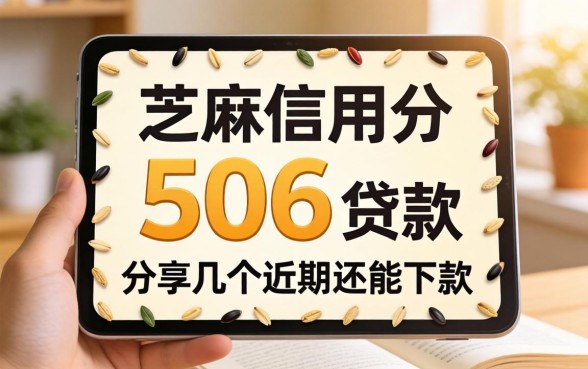 芝麻信用分506贷款：分享几个近期还能下款的渠道