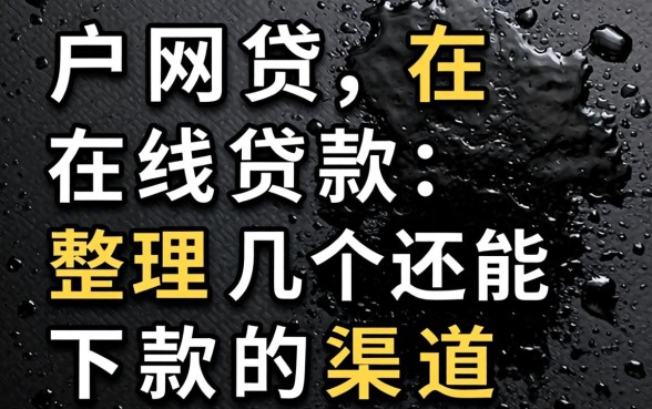 黑户网贷在线贷款：整理几个还能下款的渠道