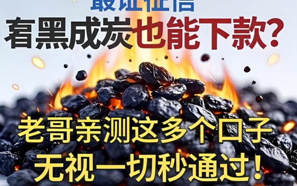 征信黑成炭也能下款？老哥亲测这几个口子，无视一切秒通过！