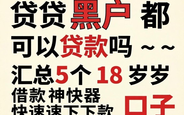 网贷黑户都可以贷款吗,汇总5个18岁借款神器快速下款口子