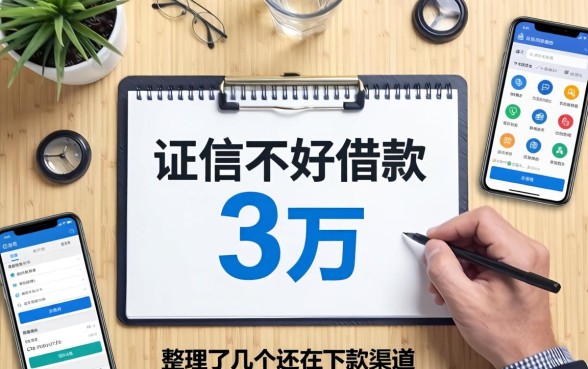 征信不好借款3万：整理了几个还在下款的渠道