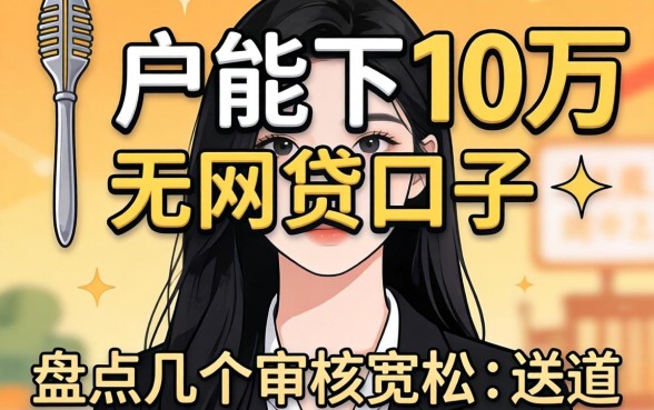 黑户能下10万的网贷口子:盘点几个审核宽松的渠道