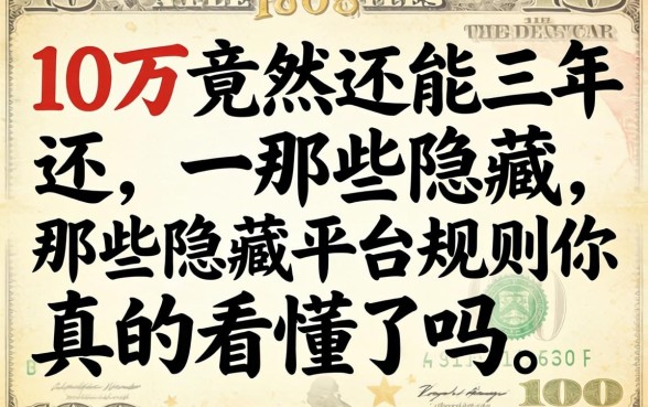 我借了10万竟然还能三年还，那些隐藏的平台规则你真的看懂了吗