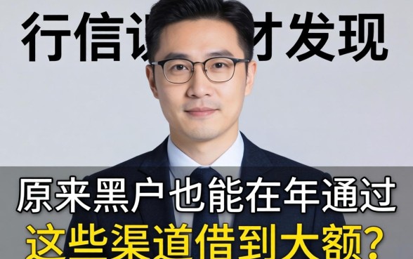 我查完征信才发现,原来黑户也能在2026年通过这些渠道借到大额