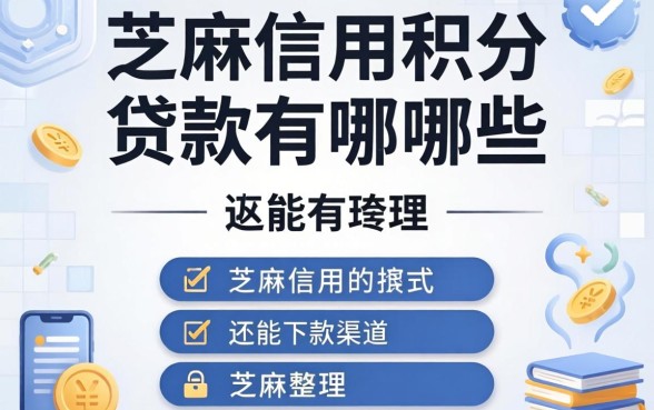 芝麻信用积分的贷款有哪些？整理几个还能下款的渠道