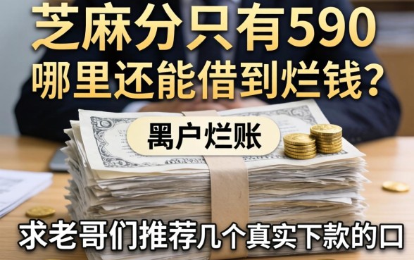 征信黑户烂账一堆，芝麻分只有590哪里还能借到钱？求老哥们推荐几个真实下款的口子！