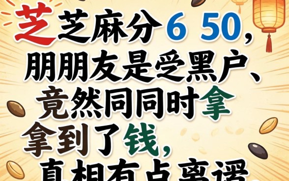 我芝麻分650，朋友是黑户，竟然同时拿到了钱，真相有点离谱