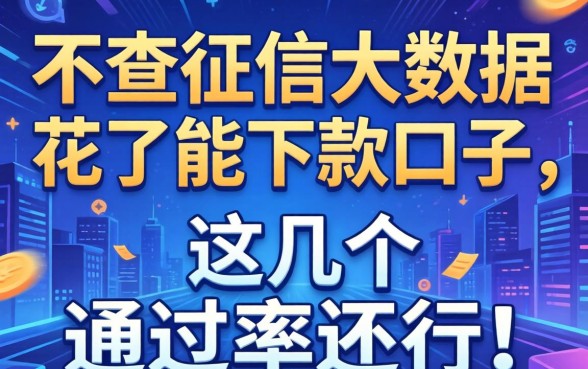 揭秘2026不查征信大数据花了能下款的口子,这几个通过率还行