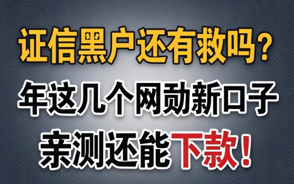 征信黑户还有救吗？2026年这几个网贷新口子亲测还能下款！