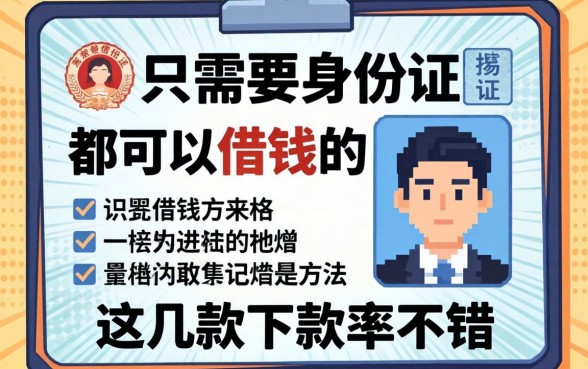 揭秘只需要身份证都可以借钱的方法,这几款下款率不错