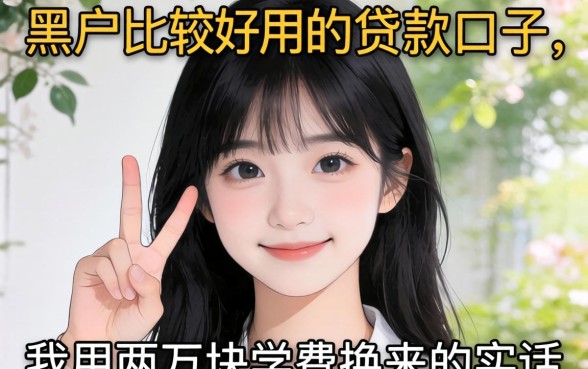 黑户比较好用的贷款口子有哪些？我用两万块学费换来的实话