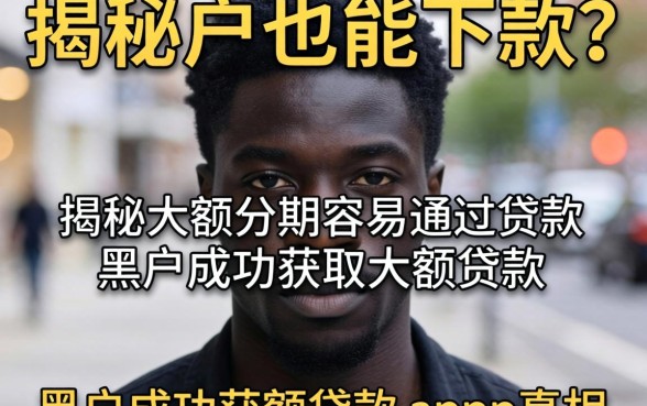 我黑户也能下款？揭秘大额分期容易通过的贷款和黑户成功获取大额贷款的app真相