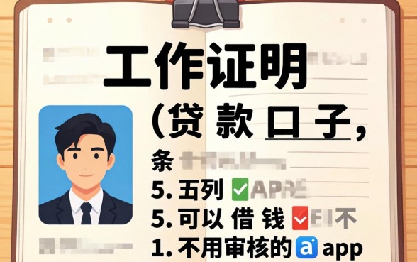 要工作证明的贷款口子，条列五个可以借钱不用审核的app