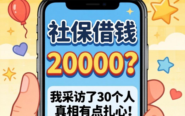 手机社保借钱20000？我采访了30个人，真相有点扎心