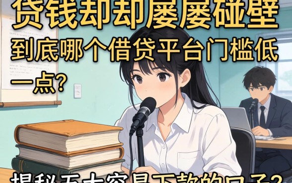 急需用钱却屡屡碰壁？到底哪个借贷平台门槛低一点？揭秘五大容易下款的口子