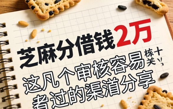 芝麻分借钱2万：这几个审核容易过的渠道分享
