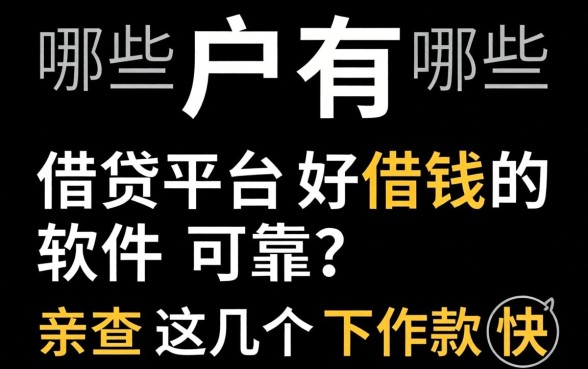 黑户有哪些借贷平台好借钱的软件可靠?亲测这几个下款快