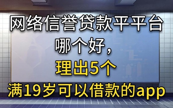 网络信誉贷款平台哪个好，理出5个满19岁可以借款的app