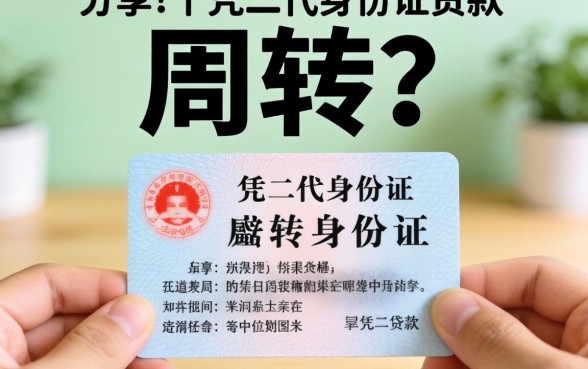 急需周转？分享几个凭二代身份证贷款的渠道