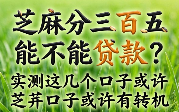 芝麻分三百五能不能贷款？实测这几个口子或许有转机
