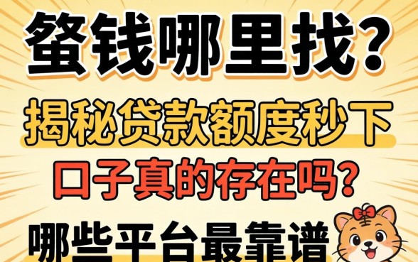 急需用钱哪里找？揭秘贷款额度秒下口子真的存在吗？哪些平台最靠谱？