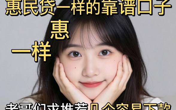 手头紧想找个像惠民贷一样的靠谱口子，老哥们求推荐几个容易下款的！