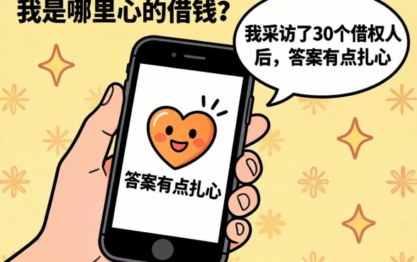 手机上面还有哪里可以借钱？我采访了30个借款人后，答案有点扎心