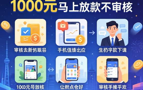 借款1000元马上放款不审核，筛选5个新手机号容易下款的平台