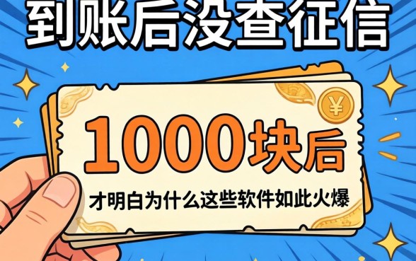 我借了1000块没查征信，到账后才明白为什么这些软件如此火爆