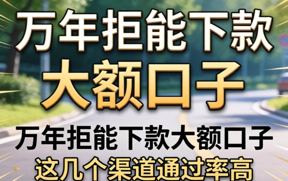 揭秘万年拒能下款的大额口子，这几个渠道通过率高