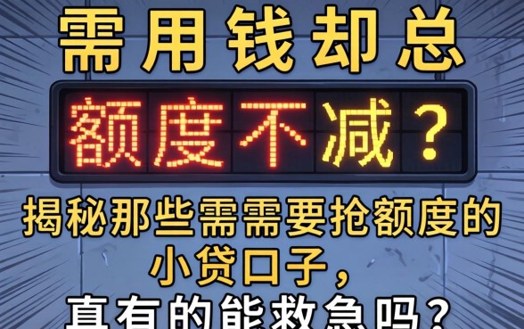 急需用钱却总显示额度不足？揭秘那些需要抢额度的小贷口子，真的能救急吗？