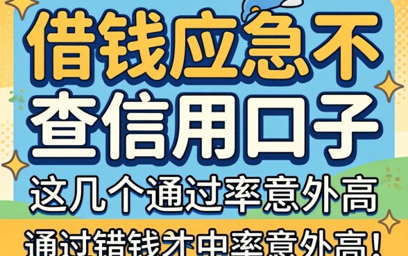 揭秘借钱应急不查信用的口子，这几个通过率意外高