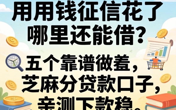 急用钱征信花了哪里还能借？分享五个靠谱的芝麻分贷款口子，亲测下款稳！