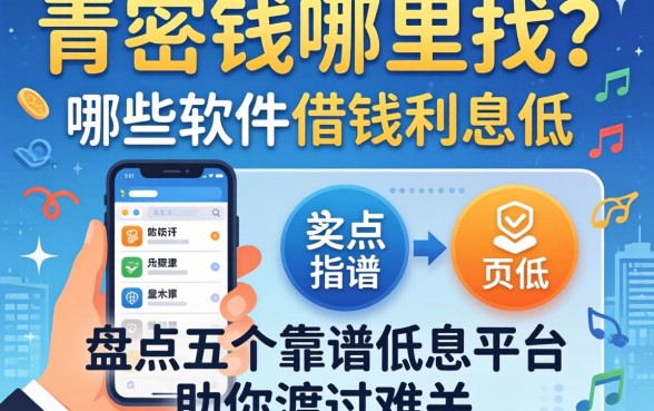 急需用钱哪里找?哪些软件借钱利息低?盘点五个靠谱低息平台助你渡过难关
