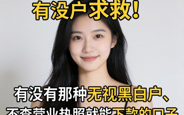 黑户求救！有没有那种无视黑白户、不查营业执照就能下款的口子？